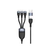 Cablu de date Conceptronic, USB-C/USB-A male - Lightning/USB-C/MicroUSB male, 1.5m, Black
