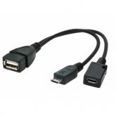 Adaptor Gembird, USB2.0 OTG AF + Micro BF la Micro BM, 0.15m, Black