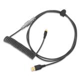 Cablu semnal Redragon Coiled Aviator, USB-C male - USB-A male, 1.6 m, Black