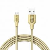 Cablu de date Anker A8143HB1, USB - microUSB, 1.8m, Gold