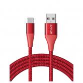 Cablu de date Anker A8463H91, USB - USB-C, 1.8m, Red