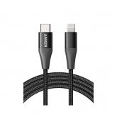 Cablu de date Anker A8653H11, USB-C - Lightning, 1.8m, Black