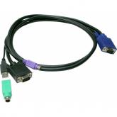 Cablu KVM Level One ACC-3202, PS/2 + USB/PS/2 + VGA, VGA, 3m, Black