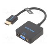 Adaptor Vention ACPBB, HDMI male - VGA male, 0.15 m, Black