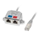 Adaptor Lanberg AD-0026-S, RJ45 - 2x RJ45, Grey