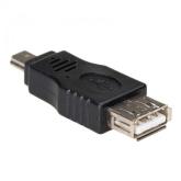 Adaptor Akyga AK-AD-07, USB-A Female - miniUSB-B Male, Black