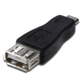 Adaptor Akyga AK-AD-08, USB-A Female - microUSB-B Male, Black