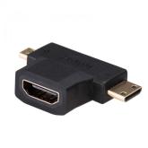 Adaptor Akyga AK-AD-23, HDMI Female - miniHDMI Male - microHDMI Male, Black
