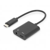 Adaptor Digitus USB-C - USB-C, Jack 3.5mm, Black