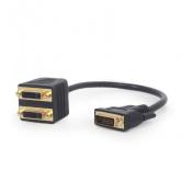 Adaptor Gembird, 1x DVI-D male - 2x DVI female, 0.3m, Black