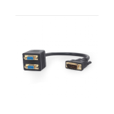 Adaptor Gembird A-DVI-2VGA-01, DVI-I male - 2x VGA female, 0.3m, Black