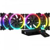 Kit Ventilatoare Gamdias Aeolus M1 1204R RGB LED, 120mm, 4 bucati