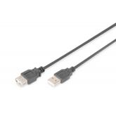 Cablu Digitus by Assmann AK-300202-030-S, USB-A male - USB-A female, 3m, Black