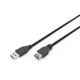 Cablu Digitus by Assmann AK-300203-030-S, USB-A male - USB-A female, 3m, Black