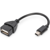 Cablu Assmann AK-300310-002-S OTG, Mini-USB B Male - USB-A female, 0.2 m, Black