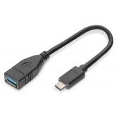 Adaptor Digitus by Assmann AK-300315-001-S, USB-C male - USB-A female, Black