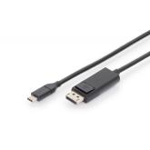Cablu Digitus by Assmann AK-300333-020-S, DisplayPort male - USB-C female, 2m, Black