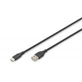Cablu Digitus by Assmann AK-300340-005-S, USB-C 2.0 male - USB-A 2.0 male, 0.5m, Black