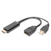 Adaptor Digitus by Assmann AK-330101-002-S, HDMI male - DisplayPort female, Black