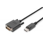 Cablu Digitus by Assmann AK-340301-020-S, DisplayPort male - DVI-D 24+1 male, 2m, Black