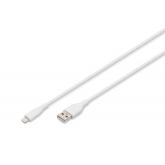 Cablu Digitus by Assmann AK-600108-005-W, USB-A 2.0 male - Lightning male, 0.5m, White