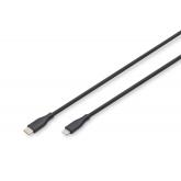 Cablu Digitus by Assmann AK-600110-010-S, USB-C 2.0 male - Lightning male, 1m, Black