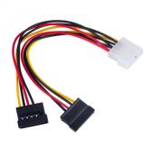 Cablu Akyga AK-CA-16, Molex male - 2x SATA female, 0.15m