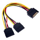 Cablu Akyga AK-CA-31, SATA male - 2x SATA female, 0.15m, Black