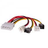 Cablu Akyga AK-CA-34, Molex male - 2x 3-pin 12V male + 2x 3-pin 5V male, 0.15m