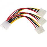 Cablu Akyga AK-CA-40, Molex male - 3x Molex female, 0.15m