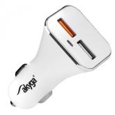 Incarcator auto Akyga AK-CH-08, 2x USB, 5-12V, 3A, 18W, White