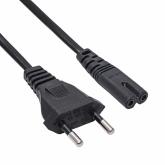 Cablu alimentare Akyga AK-RD-04A, CEE 7/16 - IEC C7, 0.5m, Black