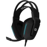 Casti cu microfon AQIRYS Alya Wired, 3.5mm jack/USB, Black