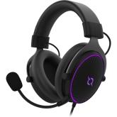 Casti cu microfon AQIRYS Carina, RGB LED, USB, Black