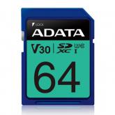 Memory Card SDXC A-data Premier Pro 64GB, Class 10, UHS-I U3, V30