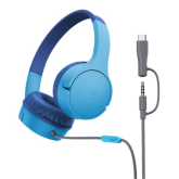 Casti cu microfon Belkin Wired On-Ear for Kids, 3.5 mm jack/USB-C, Blue