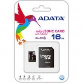 Memory Card microSDHC A-data 16GB, Class 4 + Adaptor SD
