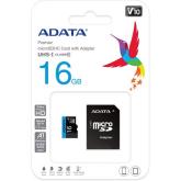 Memory Card microSDHC A-data Premier 16GB, Class 10, UHS-I U1, V10, A1 + Adaptor SD