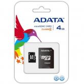 Memory Card microSDHC A-data 4GB, Class 4 + Adaptor SD