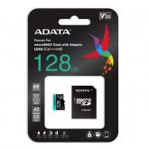 Memory Card microSDXC A-data Premier Pro 128GB, Class 10, UHS-I U3, V30, A2 + Adaptor SD