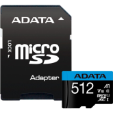 Memory Card MICROSDXC ADATA AUSDX512GUICL10A1-RA1, 512GB, Class 10, U1, V10, A1 + Adaptor SD
