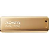 Memory Stick A-Data UV360 Metal 64GB, USB 3.2, Gold