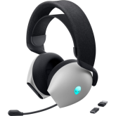 Casti cu microfon Dell Alienware AW725H, USB-C Wireless / Bluetooth / 3.5 mm jack, Lunar Light