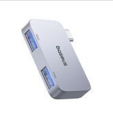 Hub USB Baseus UltraJoy Series 2, 2 x USB-A, 1 x USB-C, Silver