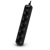Prelungitor CyberPower, 5 x Schuko, 1.8 m, Black