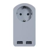 Priza Bachmann B919.024, 1 x Schuko, 2 x USB-A, White