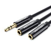 Cablu audio Vention BBSBY, 3.5 mm jack male - 2 x 3.5 mm jack female, 0.3 m, Black