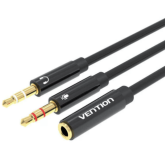 Cablu audio Vention BBTBY, 2 x 3.5 mm jack male - 3.5 mm jack female, 0.3 m, Black