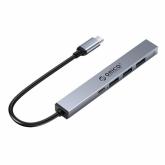 HUB USB Orico BC1-5P, 3x USB 2.0, 1x USB-C, 0.15m, Gray