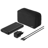 Baterie portabila Belkin BoostCharge, 20000 mAh, 1 x USB-C, + Husa si Adaptor priza, Black